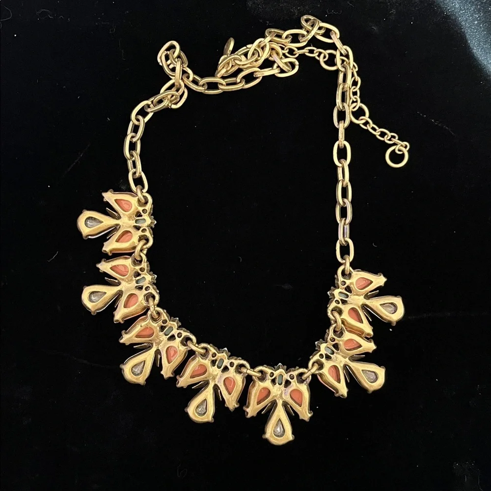 1612 J. Crew Gold Tone multi-colored statement necklace - Picture 4 of 4